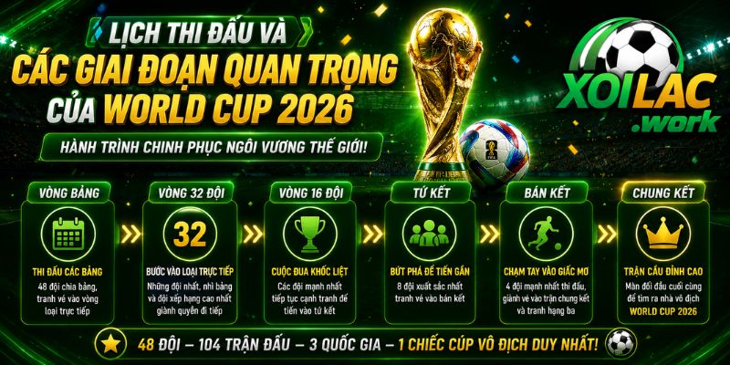 Lịch thi đấu World Cup 2026 từ vòng bảng đến trận chung kết