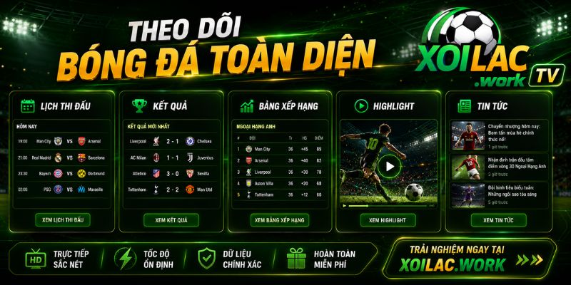 Theo dõi bóng đá toàn diện trên Xoilac TV